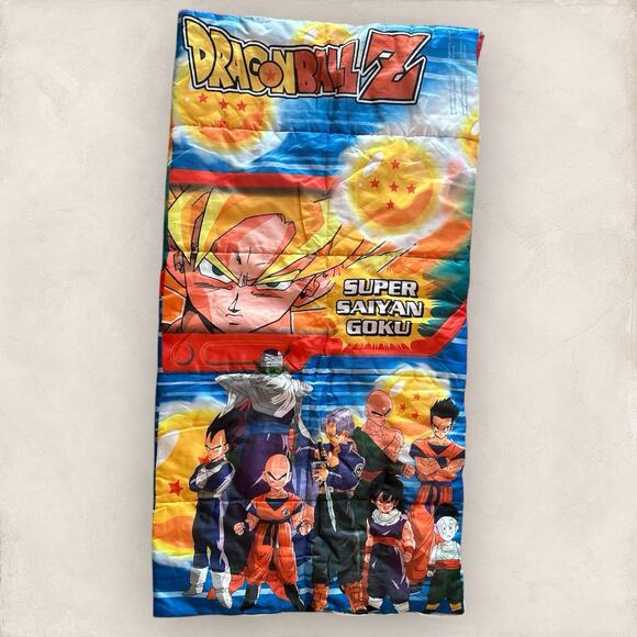 Vintage Dragon Ball Z Sleeping Bag Blanket Super Saiyan Goku 2000 Funimation - Picture 1 of 4